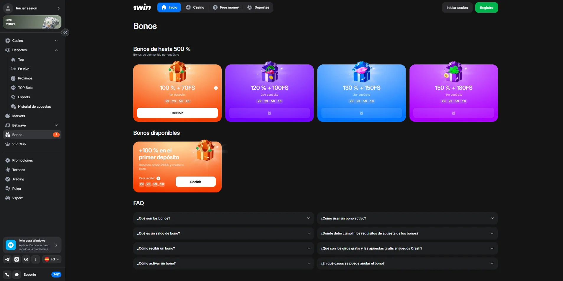 1Win app para iPhone: acceso mediante la PWA en iOS