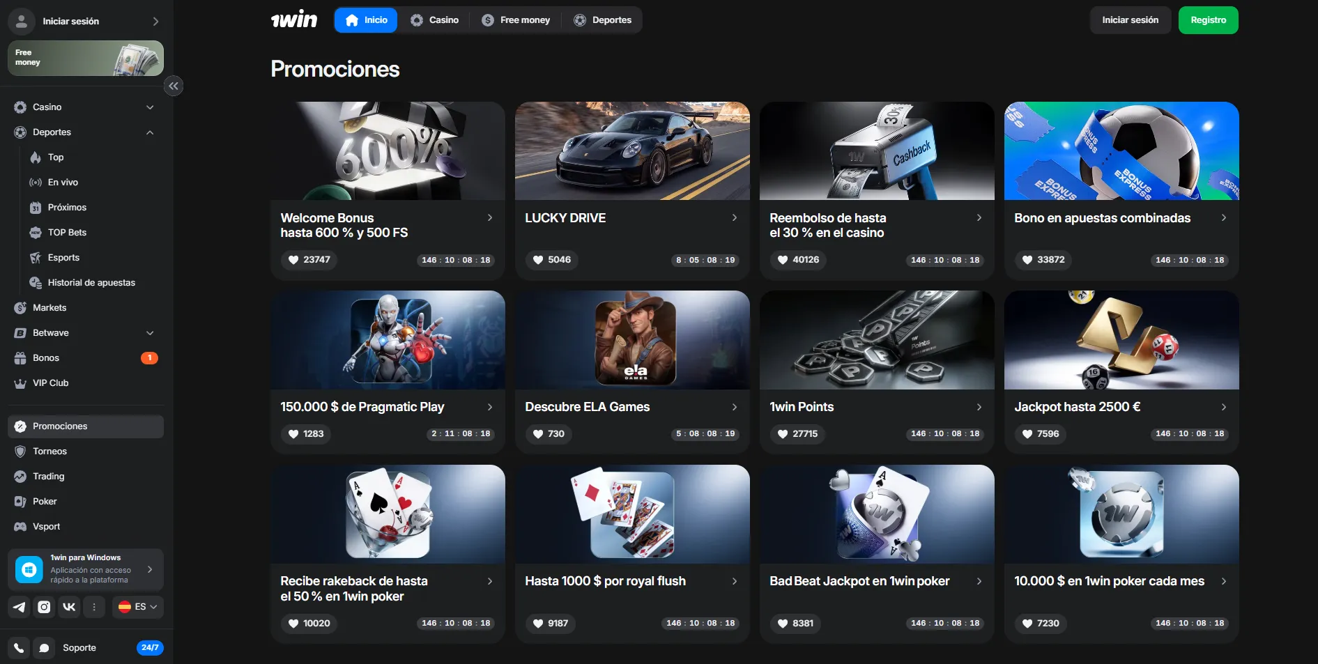 1Win betting: la versión móvil